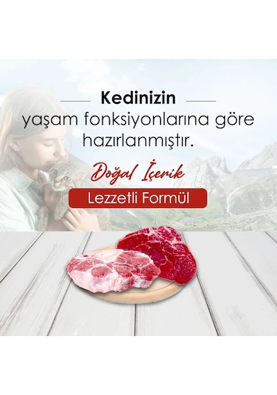 Bonnie Renkli Taneli Sığır Etli Yetişkin Kedi Maması 3 x 1500 G