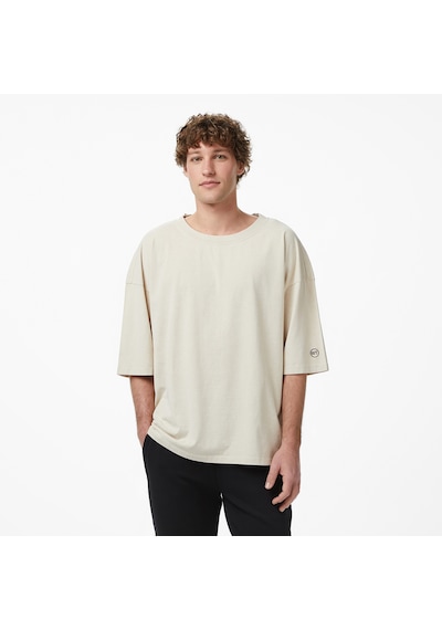 Unıted4 Oversize Fit Erkek Krem T-shirt Medı