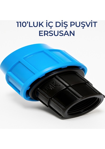 İç Diş Adaptör Puşvit 110 Mm Dayanıklı Plastik Gövde, Sızdırmaz Ve Güçlü Bağlantı