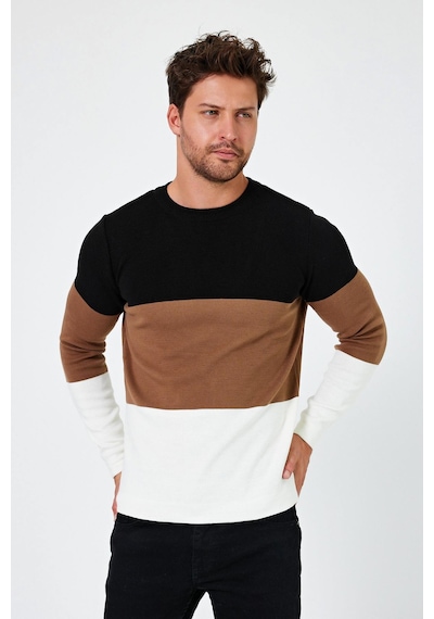 Alexander Gardi Alexandergardı Bisiklet Yaka Renk Bloklu Regular Fit Kazak E24-eze-05 001