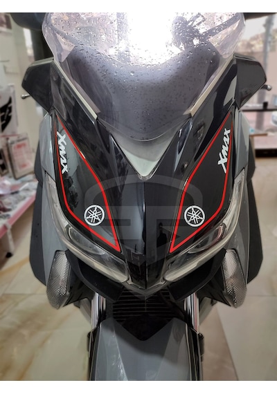 Yamaha Xmax 250 2014-2017 Far Üstü Far Kaşı Pad Siyah Kırmızı