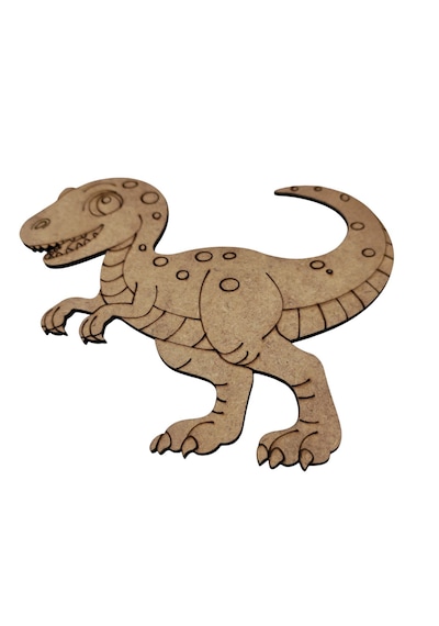 Ahşap Boyanabilir Dinozor Figürü T-rex 16x13 Cm - 3mm Mdf Eğitici Boyama Seti 10 Adet