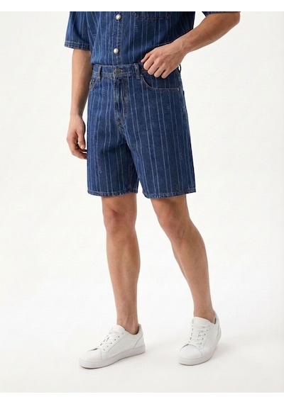 Baggy Fit Erkek Şort Denim