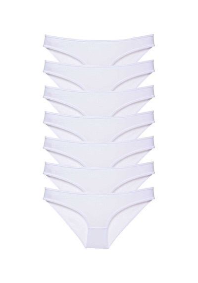 Royaleks 7 adet Süper Eko Set Likralı Kadın Slip Külot Beyaz RYL-EKO7005 Beyaz