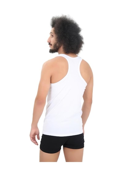 Cnt Erkek Ribana Atlet 6'lı Full Likralı Rambo Sporcu Atlet Beyaz Beyaz
