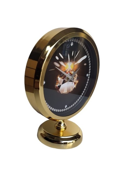 Altın Gold Renkli Metal Ofis Salon Otel Masa Saati 25*20 cm H4