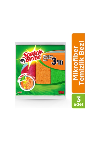 Scotch Brite Mikrofiber Temizlik Bezi 3 Adet Çok Renkli