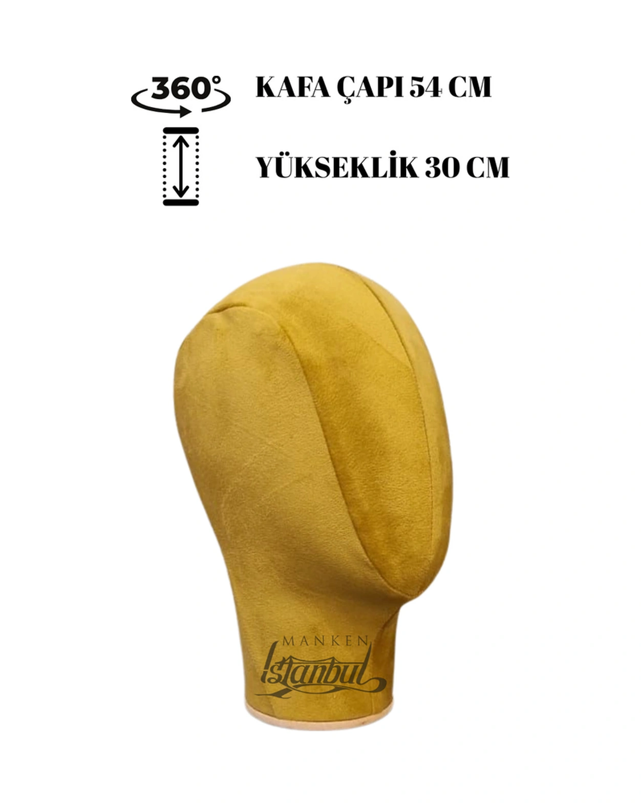 Kumaş Kaplı Polyester Kafa Mankeni Şapka Peruk Aksesuar Sergileme Mağaza  Mankeni 03