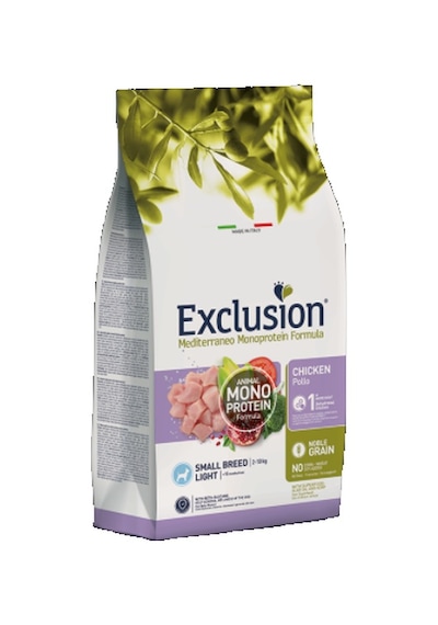 Exclusion Mediterraneo Monoprotein Düşük Tahıllı Tavuklu Ve Narlı Küçük Irk Light Köpek Maması 2 KG