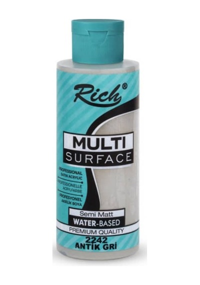 Rich Multi Surface Her Yüzey İçin Akrilik Boya 500 Cc. 2242 Antik Gri Çok Renkli