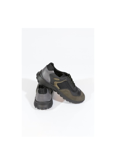 Dgn 9747 Erkek Bağcikli Sneakers Ayakkabi Haki Nubuk