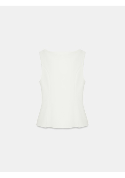 Dilvin 21001 Kayık Yaka Peplum Top-ekru