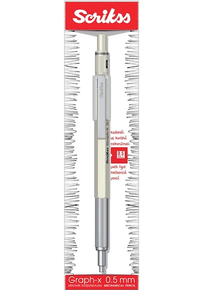 Scrikss Graph-x 2b 2.0 Beyaz Gizli Uç Mekanik Kurşun Kalem