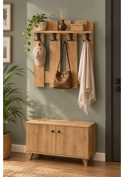 Sulorahome Country Duvar Askılığı Kahverengi 60 Cm