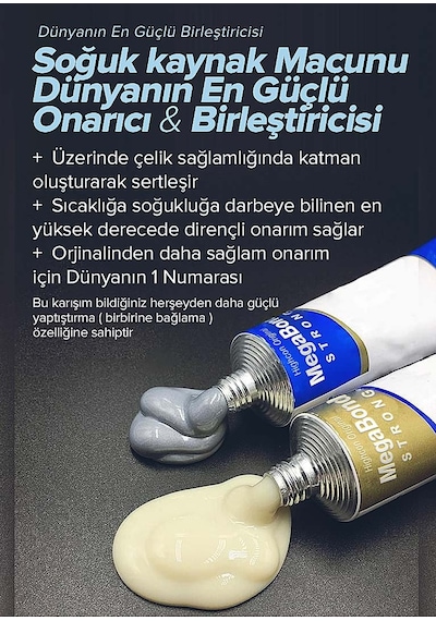 Megabond Kaynak Yapılmış Gibi Birleştiren Yapıştırıcı (3+2 Hediye Satış Paket )