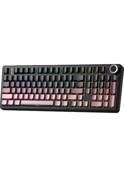 Aula F99 Pro 3 Modlu Rgb Hot Swap Mekanik Reaper Switch Kablosuz Makrolu Gaming Klavye Gradyan Pembe