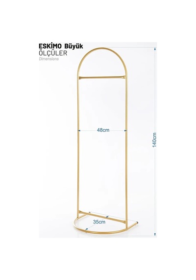 Eskimo İkili Gold Metal Ayaklı Askılık Gold