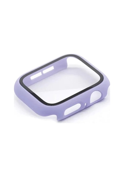 Newface Apple Watch 38mm Camlı Kasa Ekran Koruyucu - Lila Diğer