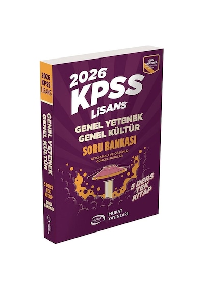 Murat 2026 Kpss Lisans Genel Yetenek Genel Kültür Soru Bankası Tek Kitap Çözümlü Tek Kitap Murat Yayınları