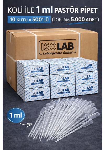 Plastik Damlalık Pastörpipet 1 ML 5000 Adet 10 Kutu