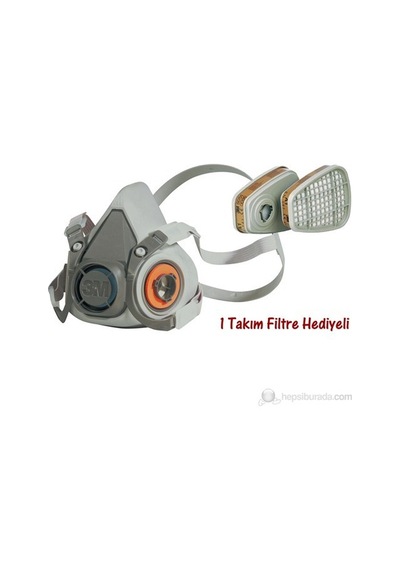 3M 6200 Yarım Yüz Maskesi 1 Takım Filtre N11.7