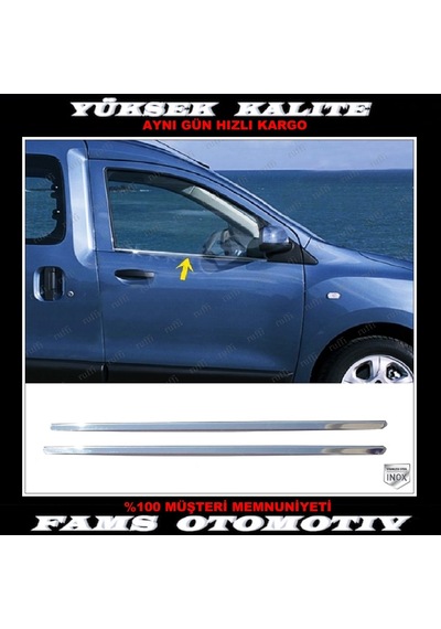 Dacia Dokker Krom Cam Çıtası 2 Prç. 2012 Üzeri P. Çelik