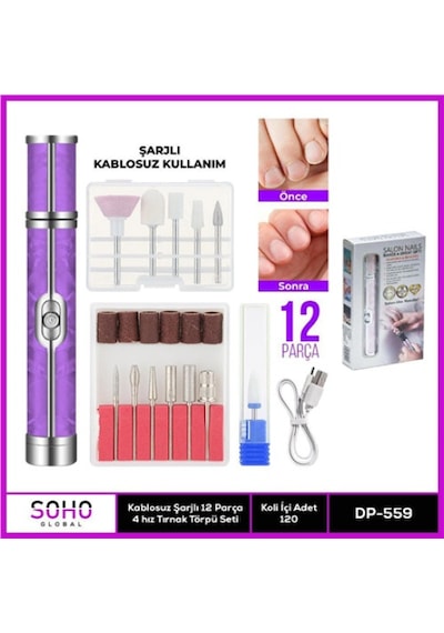 Zensaas41 Şarjlı 12 Başlıklı Manikür Seti Zensaa56