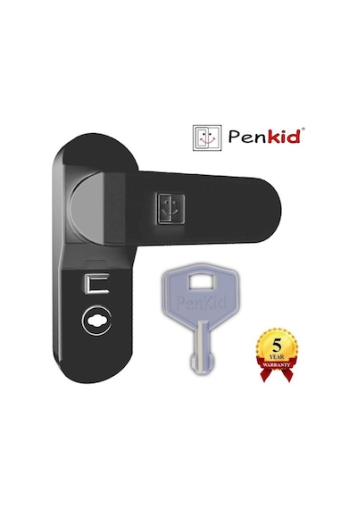 5 Adet Penkid Pvc Pencere Çocuk Emniyet Kilidi Anahtarlı Siyah
