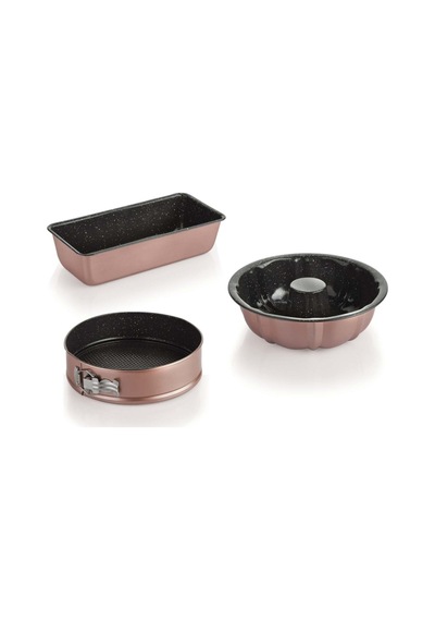 Schafer Ariana Floral Kek Kalıbı Seti 3'Lü Rosegold