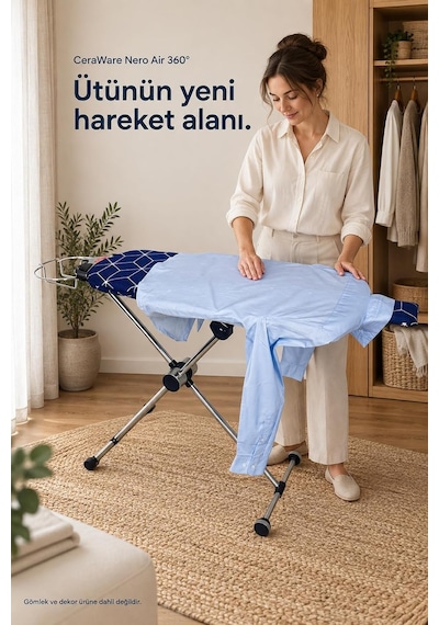 Tr Ware Nero Air 360 Premium Ütü Masası 360 Döner Tabla, Hafif Ve Stabil Tasarım-lacivert Genel
