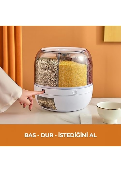 Bakliyat Organizeri, Bakliyat Saklama Kabı, 6 Kg Kapasiteli Styles Gıda Ve Bakliyat Saklama Kabı 6 Gözlü 6kg Diğer