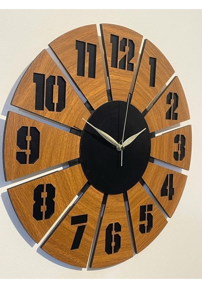 Ümra Lazer Lazer Kesim Dekoratif Duvar Saati 40x40 Umrasaat1a Ceviz