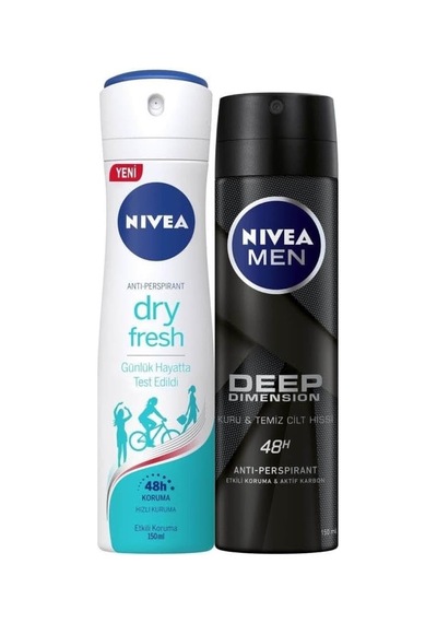 Dry Fresh Bayan Deosprey 150 Ml+deep Dimension Erkek Deosprey 150 Ml 2'li Paket