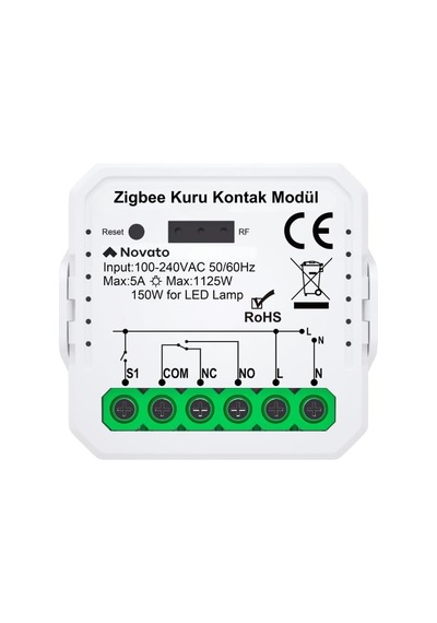 Tuya Mini Zigbee Kuru Kontak Röle Tuya, Smart Life, Home Assistant, Zigbee2mqtt Uyumlu