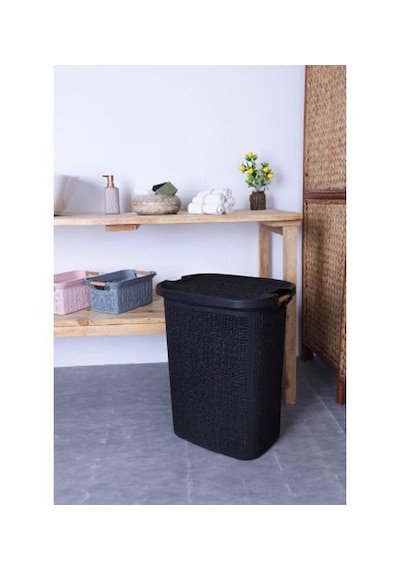 Woow Kirli Sepeti Ve Çamaşır Sepeti - Plastik Sepet- Siyah