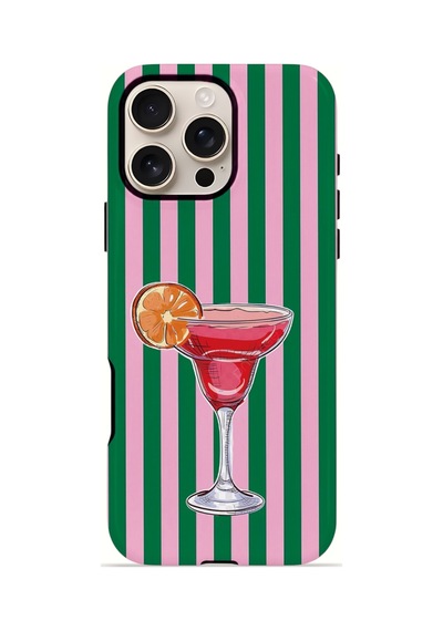 Apple iPhone Uyumlu 16 Pro Max Vorian Çift Katmanlı Kılıf Pink Citrus Cocktail