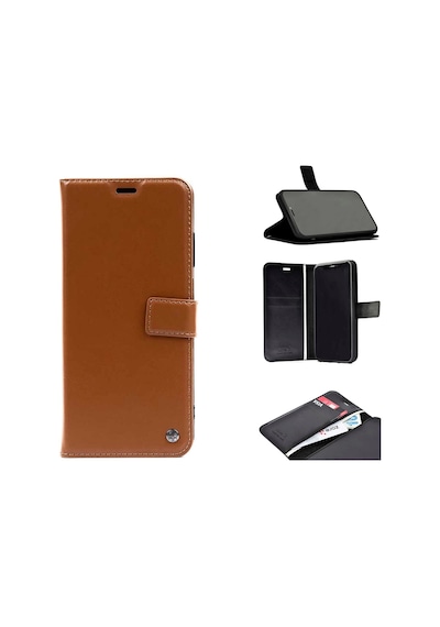 Kilifone - Apple Uyumlu iPhone 13 Pro - 360 Full Koruma Kapakli Kartlikli Kart Bölmeli Cüzdan Kilif - Kahverengi