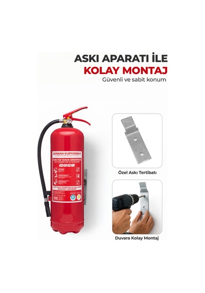 6 Kg Abc Yangın Tüpü Tse Ce Iso Belgeli İşyeri Depo Araç