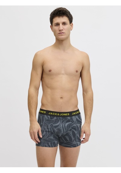Jack & Jones Erkek 3'lü Paket Desenli Boxer Seti Siyah