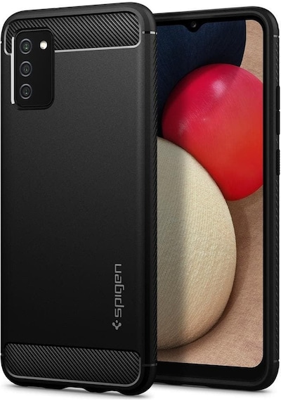 Spigen Galaxy Uyumlu F02s / M02s / A02s Kılıf Rugged Armor Matte Black