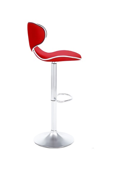 Bürocci Zen Bar Taburesi - Kırmızı Modern Deri Metal Ataklı Yüksek Tezgah Sandalyesi - 9549s0511 Kırmızı