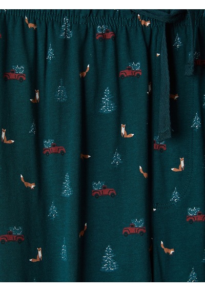 LC Waikiki Lc Waıkıkı Yeşil Yılbaşı Temalı Erkek Pijama Alt