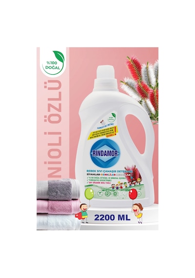 % 100 Doğal Bitkisel Bebek Sıvı Çamaşır Deterjanı Organik Nioli Yağlı 2200 ML