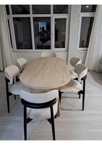 Bohem Oval Salon Yemek Masası Gerçek Satıcı 'doğukanhome'dir Dikkat Ediniz Beyaz