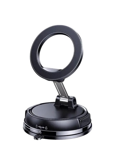 Ultra Güçlü Vakumlu Ve Mıknatıslı 360+360 Hareketli Metal Magsafe Telefon Tutucu Krom