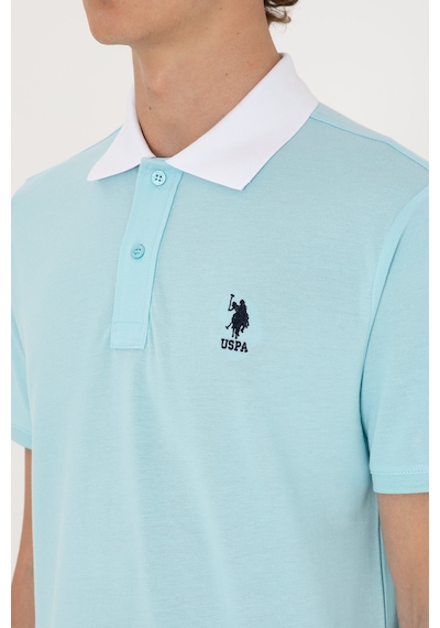 U.S. Polo Assn. Erkek Regular Fit Polo Yaka Aqua Tişört 50306809-VR007