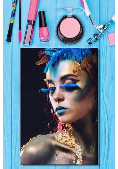 Dekoratif Dikey Kanvas Tablo Tekli Kuaför Güzellik Salonu Makyaj Nail Art Fantezi Makyaj Portre 807