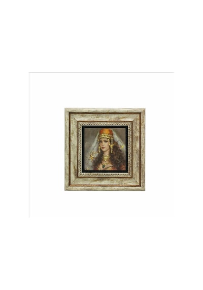 Osmanlı Kadın Çizimi Baskılı Taş Tablo 20x20