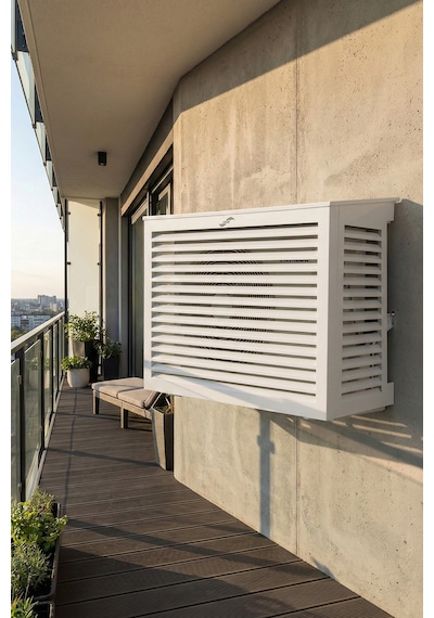 Klima Motoru/dış Ünite Gizleme/koruma Kafesi L 120x62x110 H Açılı Condor Beyaz