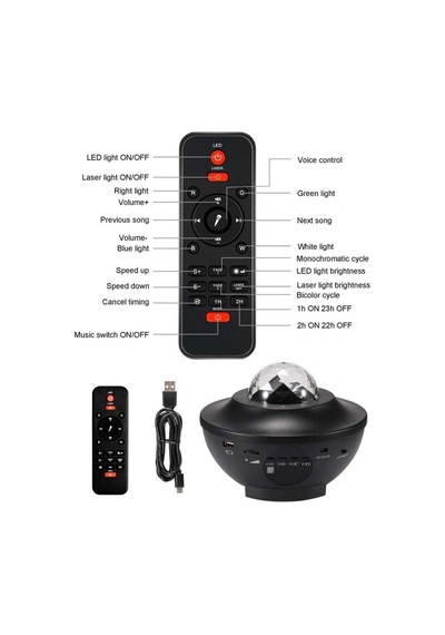 Starry Projektör Gece Lambası Bluetooth Hoparlör Ambians Işık
